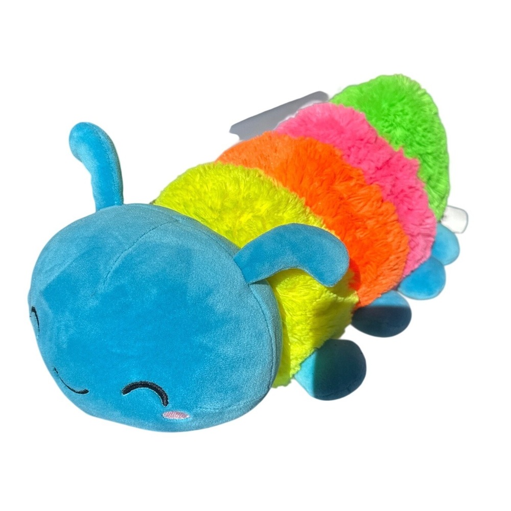 Rinco Rainbow Caterpillar Plush Neon Multi Color Fuzzy Stuffed Animal PF-CAT30
